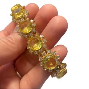 Ann Taylor crystal stretch bracelet, gold tone, NWT